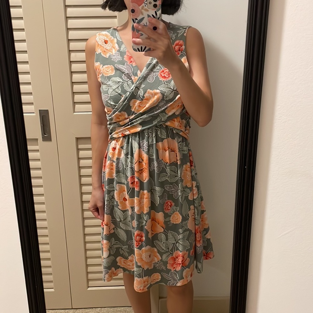 💜Lands End - Floral Wrap Dress